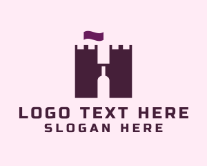 Alcohol - Wine Castle Letter H logo design