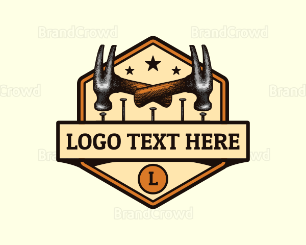 Hammer Nail Construction Logo