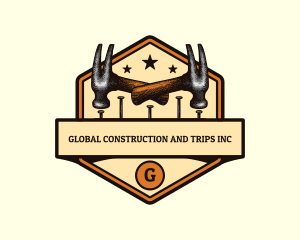 Hammer Nail Construction logo design