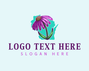 English Rose - Wisconsin Flower Botanical logo design