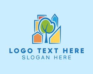 Town - Small Colorful Town logo design