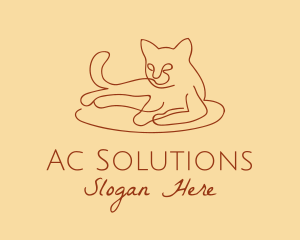 Cat Kitten Monoline  logo design