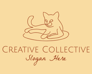 Cat Kitten Monoline  logo design