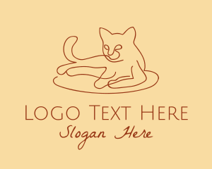 Domestic - Cat Kitten Monoline logo design