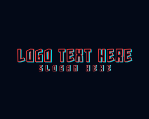 Hacker - Gaming Glitch Wordmark logo design