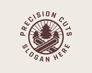 Cutting - Chainsaw Tree Lumberjack logo design