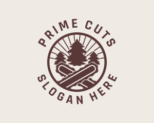 Chainsaw Tree Lumberjack  logo design