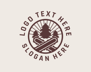 Logging - Chainsaw Tree Lumberjack logo design