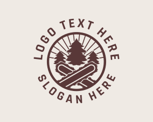 Chainsaw Tree Lumberjack  Logo