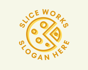 Slice - Cheese Slice Anaglyph logo design