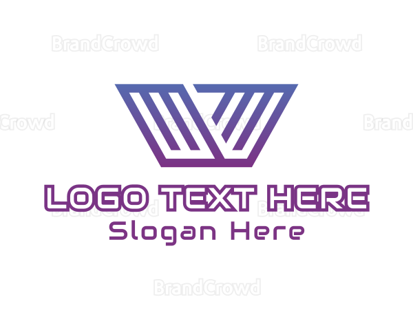 Modern Tech Wing Letter W Logo