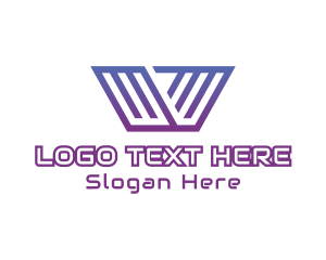 Modern Tech Wing Letter W Logo