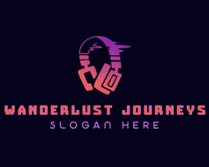 Playlist - Headphones DJ Studio logo design