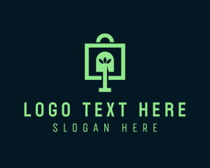 Online Shopping - Shovel Shopping Bag logo design