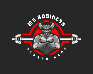 Weightlifting Barbell Bull Logo