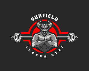 Weightlifting Barbell Bull Logo