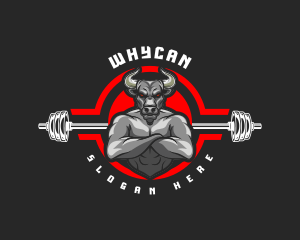 Weightlifting Barbell Bull Logo