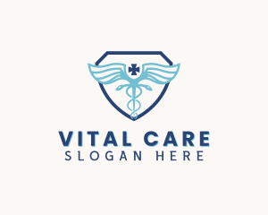 Healthcare - Healthcare Caduceus Shield logo design