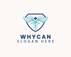 Medicine - Healthcare Caduceus Shield logo design
