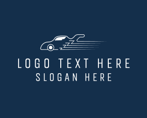 Car Repair - Fast Car Zigzag logo design