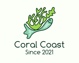 Coral - Seaweed Underwater Fish logo design