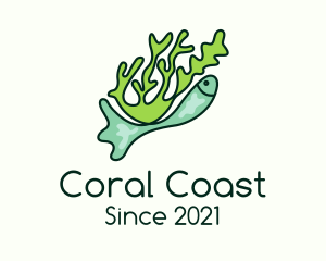 Seaweed Underwater Fish logo design