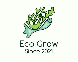 Aquaponics - Seaweed Underwater Fish logo design