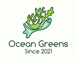 Seaweed Underwater Fish logo design