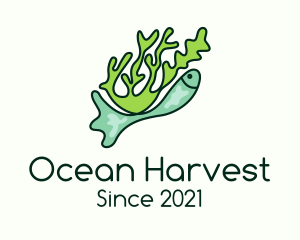 Aquaculture - Seaweed Underwater Fish logo design