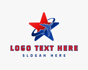 Airline - Gradient Star Aircraft Orbit logo design