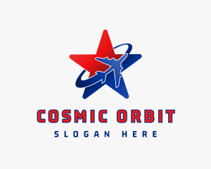 Gradient Star Aircraft Orbit logo design