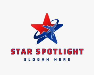 Gradient Star Aircraft Orbit logo design