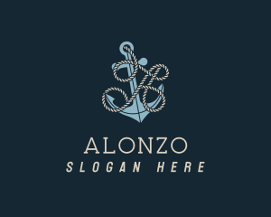 Anchor Rope Letter A logo design