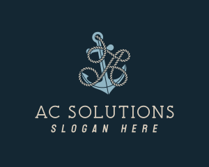 Anchor Rope Letter A logo design