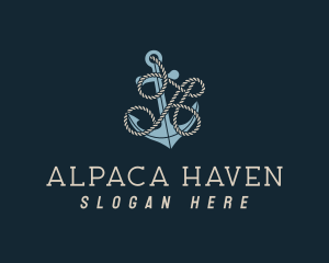 Anchor Rope Letter A logo design