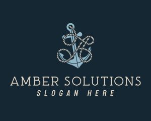 Anchor Rope Letter A logo design