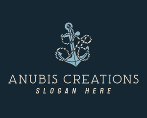 Anchor Rope Letter A logo design