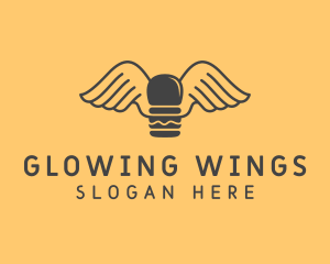 Retro Hamburger Wings logo design