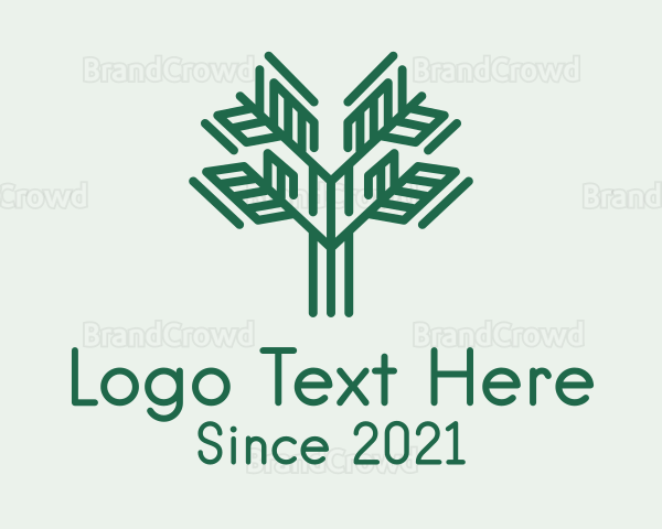 Green Symmetric Plant Logo