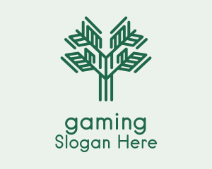 Green Symmetric Plant  Logo