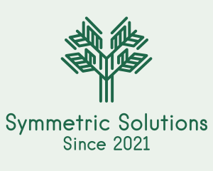 Symmetric - Green Symmetric Plant logo design