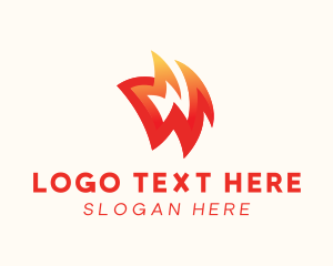 Event Space - Fiery Thunder Letter W logo design
