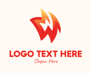 Event Space - Fiery Thunder Letter W logo design
