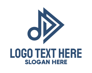 Singer - Blue Note Play Button logo design