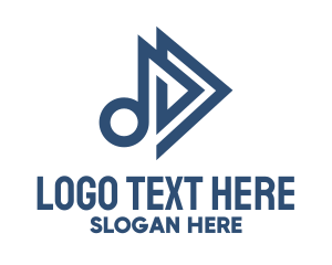 Theatrical - Blue Note Play Button logo design