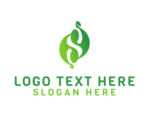Negative Space - Herbal Leaf Letter S logo design