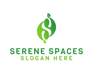 Herbal Leaf Letter S logo design