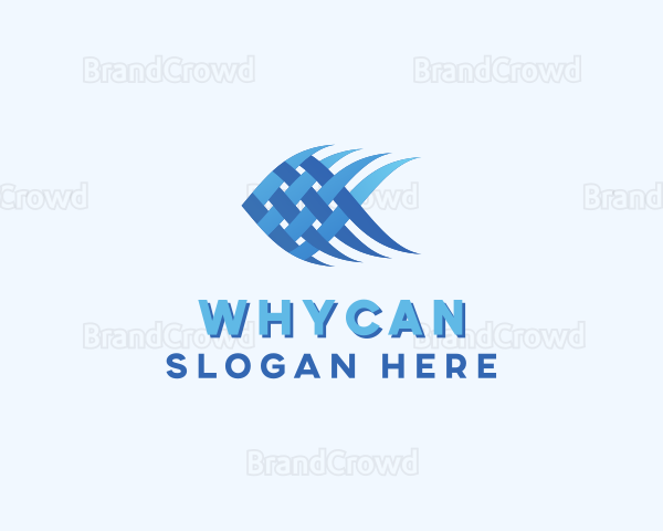 Blue Aquatic Fish Logo