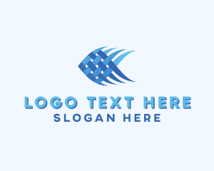 Fisherman - Blue Aquatic Fish logo design