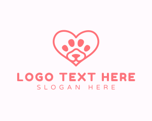 Doggy - Paw Heart Dog logo design